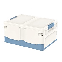 Ящик пластиковый складной белый, дно синее, 480х360х240 мм в Улан-Удэ