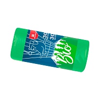 Мешки для мусора 30 л, биоразлагаемые, зеленые, в рулоне 30 шт., ПНД, 7 мкм, 560х480 мм, БИО, МБ2110 (МНБ 30-30ж) в Улан-Удэ