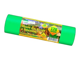 Мешки для мусора 120 л, с завязками, зеленые, в рулоне 10 шт., ПНД, 15 мкм, 800х750 мм, VIP, Z12010green в Улан-Удэ Мешки для мусора 120 л, с завязками, зеленые, в рулоне 10 шт., ПНД, 15 мкм, 800х750 мм, VIP, Z12010green в Улан-Удэ