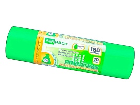 Мешки для мусора 180 л, ароматизированные, зеленые, в рулоне 10 шт., ПВД, 35 мкм, 1100х930 мм, PREMIUM+, 180105301 в Улан-Удэ