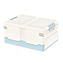 Ящик пластиковый складной белый, дно голубое, 480х360х240 мм в Улан-Удэ