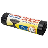 Мешки для мусора 160 л, черные, в рулоне 10 шт., ПВД, 30 мкм, 1200х900 мм, LAIMA ULTRA, 607694 в Улан-Удэ