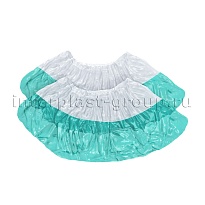 Бахилы бело-бирюзовые 1000 шт (500 пар), 48 мкм, двойная подошва, с одной резинкой, Эконом+ в Улан-Удэ