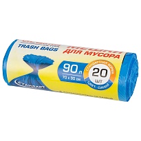 Мешки для мусора 90 л, синие, в рулоне 20 шт., ПНД, 14 мкм, 900х700 мм, LAIMA ULTRA, 607693 в Улан-Удэ Мешки для мусора 90 л, синие, в рулоне 20 шт., ПНД, 14 мкм, 900х700 мм, LAIMA ULTRA, 607693 в Улан-Удэ