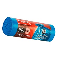 Мешки для мусора 160 л, синие, в рулоне 10 шт., ПВД, 21 мкм, 1200х870 мм, PACLAN Big&Strong, 604075 в Улан-Удэ
