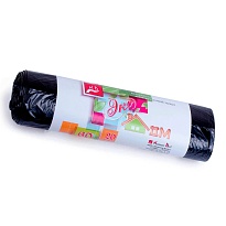 Мешки для мусора 60 л, черные, в рулоне 20 шт., ПНД, 7 мкм, 700х600 мм, Концепция Быта ЭкоДом, 601349 в Улан-Удэ