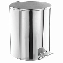 Ведро для мусора с педалью, усиленное, ТИТАН, 7 л, кольцо под мешок, нержавеющая сталь, хром в Улан-Удэ