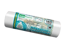 Мешки для мусора 180 л, ароматизированные, белые, в рулоне 10 шт., ПВД, 35 мкм, 1100х930 мм, PREMIUM+, 180105302 в Улан-Удэ