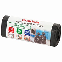 Мешки для мусора 90 л, черные, в рулоне 10 шт., ПВД, 25 мкм, 950х600 мм, LAIMA, 605332 в Улан-Удэ Мешки для мусора 90 л, черные, в рулоне 10 шт., ПВД, 25 мкм, 950х600 мм, LAIMA, 605332 в Улан-Удэ