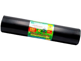 Мешки для мусора 280 л, ароматизированные, черные, в рулоне 10 шт., ПВД 110 мкм, 1400х930 мм, Добрыня, Dob28010black в Улан-Удэ