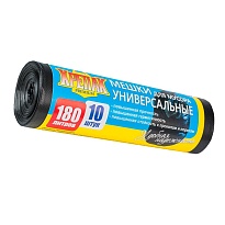 Мешки для мусора 180 л, черные, в рулоне 10 шт., ПНД, 20 мкм, 1150х800 мм, Крепак, 4607075710481 в Улан-Удэ Мешки для мусора 180 л, черные, в рулоне 10 шт., ПНД, 20 мкм, 1150х800 мм, Крепак, 4607075710481 в Улан-Удэ