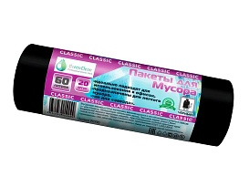 Мешки для мусора 60 л, черные, в рулоне 20 шт., ПНД, 7 мкм, 700х600 мм, MIRPACK Classik, 602050 в Улан-Удэ