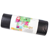 Мешки для мусора 220 л, черные, в рулоне 10 шт., ПВД, 29 мкм, 1100х830 мм, Концепция Быта ЭкоДом, 604924 в Улан-Удэ