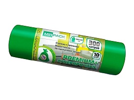 Мешки для мусора 300 л, зеленые, в рулоне 10 шт., ПВД 70 мкм, 1400х1000 мм, PREMIUM+, 300101601 в Улан-Удэ Мешки для мусора 300 л, зеленые, в рулоне 10 шт., ПВД 70 мкм, 1400х1000 мм, PREMIUM+, 300101601 в Улан-Удэ