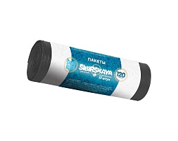 Мешки для мусора 120 л, черные, в рулоне 10 шт., ПНД, 14 мкм, 1100х700 мм, SIBIRSKAYA, 101-008 S в Улан-Удэ