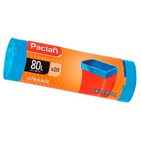 Мешки для мусора 80 л, синие, в рулоне 20 шт., ПНД, 12 мкм, 900х700 мм, PACLAN Classic, 606335 в Улан-Удэ