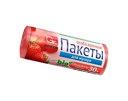 Мешки для мусора 30 л, ароматизированные, Клубника, красные, в рулоне 20 шт., ПНД, 9 мкм, 560х530 мм, GRIFON Aroma, 101-020 K в Улан-Удэ