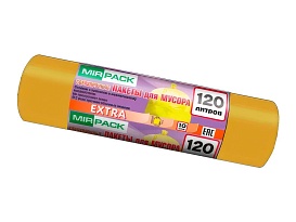 Мешки для мусора 120 л, биоразлагаемые, желтые, в рулоне 10 шт., ПНД, 14 мкм, 1100х700 мм, EXTRA, ex1201806 в Улан-Удэ Мешки для мусора 120 л, биоразлагаемые, желтые, в рулоне 10 шт., ПНД, 14 мкм, 1100х700 мм, EXTRA, ex1201806 в Улан-Удэ