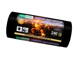 Мешки для мусора 240 л, ароматизированные, черные, в рулоне 10 шт., ПВД 40 мкм, 1500х1100 мм, СИЛАЧИ, sil24011110 в Улан-Удэ