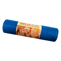 Мешки для мусора 100 л, с завязками, синие, в рулоне 10 шт., ПВД, 40 мкм, 840х670 мм, Концепция Быта Vitalux, 604933 в Улан-Удэ Мешки для мусора 100 л, с завязками, синие, в рулоне 10 шт., ПВД, 40 мкм, 840х670 мм, Концепция Быта Vitalux, 604933 в Улан-Удэ